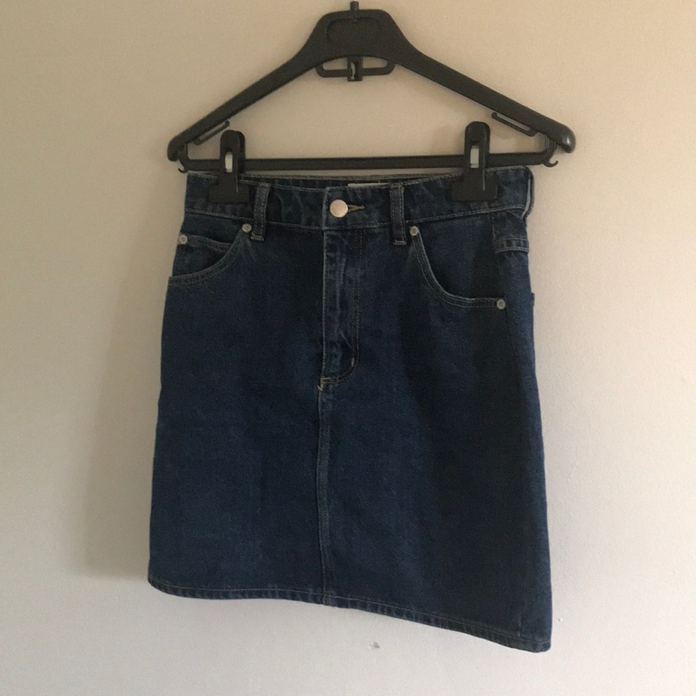 Rollas High Rise Denim Mini Skirt